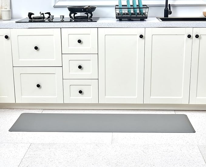 Anti Fatigue Kitchen Rugs Kitchen Mats for Floor,Cushioned Non-Slip Waterproof Ergonomic Comfort Runner Rug Standing Mat for Kitchen,Doing Dishes,Floor,Home,Office,Laundry,Grey,17.3"x60"