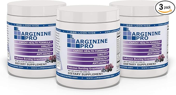 L-ARGININE PRO | 5,500mg L-Arginine Plus L-Citrulline 1,100mg Grape Powder Drink Mix Supplement for Increased Nitric Oxide Production