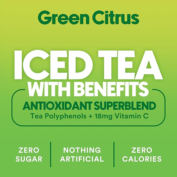 Ryl Iced Tea, Green Citrus Tea, Antioxidant Superblend, Zero Sugar, Low Carb, Zero Calorie - 16.0 Fl Oz (12-Pack)