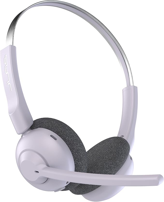 JLab Go Work Pop On-Ear Wireless Headset, Lilac, 50+ Hours Playtime, Bluetooth Multipoint, Rotating Boom Mic, Noise Canceling MEMS Microphone, Light-Weight and Portable, for PC/Mac or Mobile