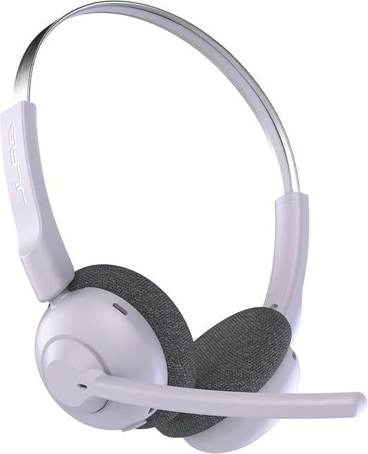JLab Go Work Pop On-Ear Wireless Headset, Lilac, 50+ Hours Playtime, Bluetooth Multipoint, Rotating Boom Mic, Noise Canceling MEMS Microphone, Light-Weight and Portable, for PC/Mac or Mobile