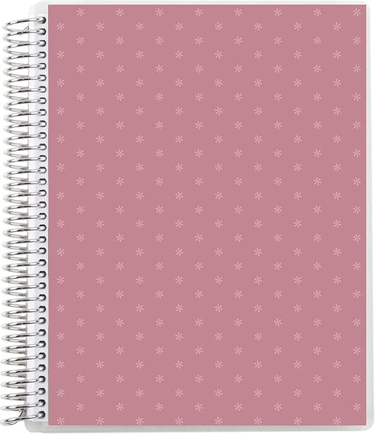 Erin Condren 8.5" x 11” Dot Grid Spiral Notebook, 5mm Dotted Layout with 80 Lb. Paper, Canvas Asterisk Cover, 160 Dot Grid Notebook Pages, Platinum Coil, Stickers Included
