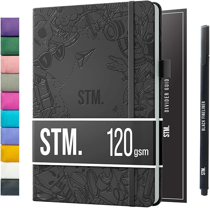 Bullet Dotted Journal Dot Grid Notebook | A5 Daily Journaling Notebooks for Personal Writing, Work, Women | 120gsm Thick Paper, Hard cover, Lay Flat Binding | 5x7 Journals Cuaderno Libretas de apuntes