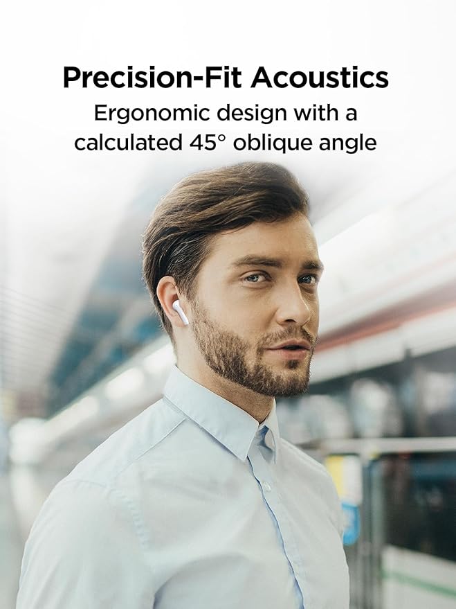 1MORE True Wireless Earbuds - Q20 Bluetooth Headphone Earbuds 30H Playback, Earphones with ANC, IPX4, Low-Latency Gaming Mode, in-Ear Earbuds with 4 Mic for Smart Phone Laptop TV Sports (White)