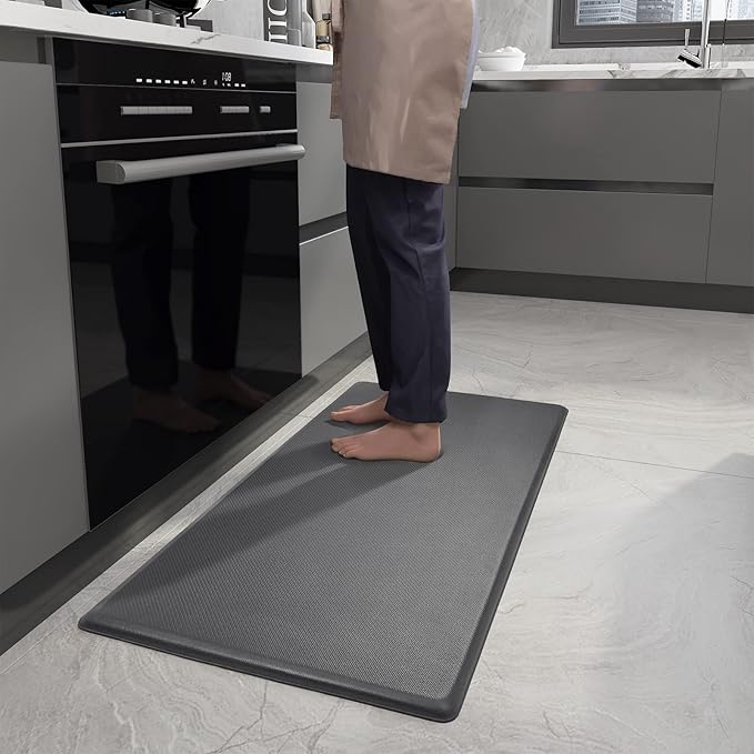 Color&Geometry 0.71" Extra Thick Anti Fatigue Cushion Kitchen Floor Mat,Easy Clean, Water & Oil Proof, Non Slip, Foam Padded Runner Rug for Front Sink,20"x 39" Grey (2.0 Version)