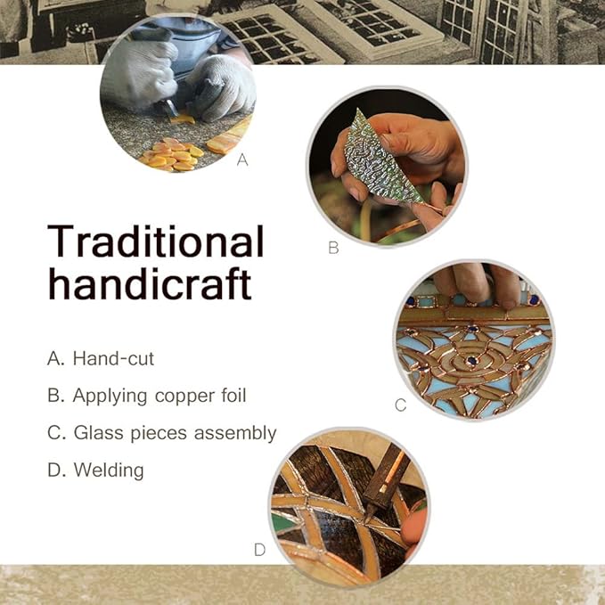 Bieye L10732 Tiffany Style Stained Glass Flower Petal Table Lamp with Brass Base for Home Décor (Pink, 8" Cherry Blossom)