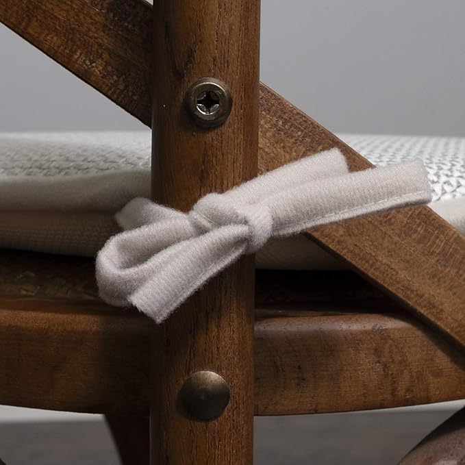 Chair Cushion Memory Foam Pads with Ties Honeycomb Pattern Slip Non Skid Rubber Back Rounded Square 16" x 16" Seat Cover