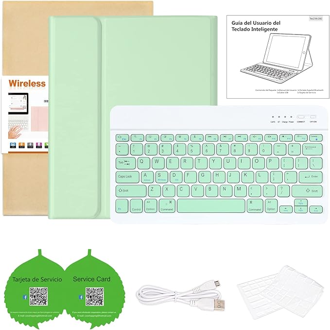 iPad Pro 12.9 inch Case with Keyboard for iPad 12.9-inch 4th/5th/3rd Generation 2020/2021/2018 with Smart Magic Wireless Keyboard - Bulit-in Pencil Holder - Auto Sleep/Wake Function, Green