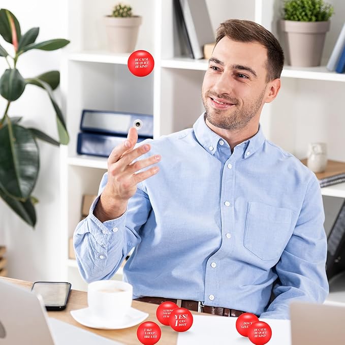 Jerify 72 Pcs Motivational Stress Balls Bulk Inspirational Stress Balls Colorful Foam for Adults Hand Exercise Small Therapy Fidget Relief Anxiety Toys for Coworkers Gifts Fidget