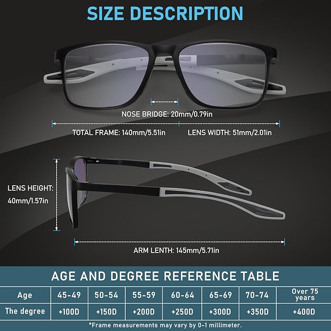 4 Pack Progressive Multifocus Reading Glasses for Men Women TR90 Sports Style Anti-Blue Light Computer Readers