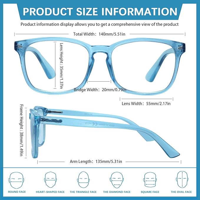 SIGVAN Progressive Multifocal Computer Glasses Women Men Blue Light Blocking Reading Glasses Spring Hinge Readers