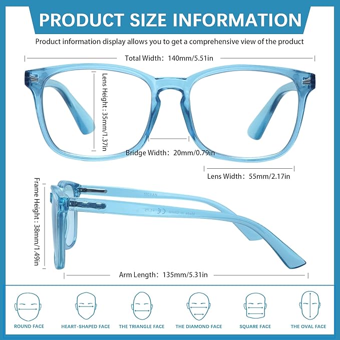 SIGVAN Progressive Multifocal Computer Glasses Women Men Blue Light Blocking Reading Glasses Spring Hinge Readers