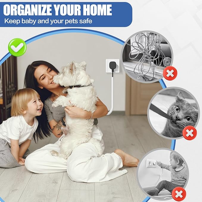 Floor Cable Cover, Low Profile Cable Hider for Wires, Self Adhesive Cord Hider for Wall, Cord Covers Wall Mounted Tv, for Offices, Gym, Exhibitions(White, 3.3 Feet)