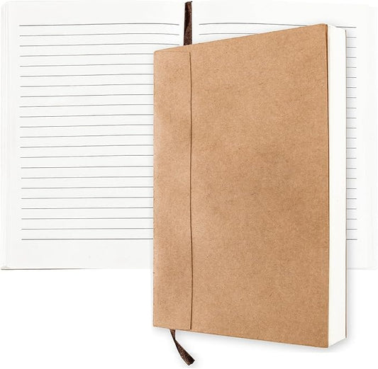 Moonster Lined Paper Refill Notebooks for Refillable Leather Journal – Eco Friendly Acid-Free & Tree-Free Recycled Cotton Sheets A5 Ruled Notepad 8.25 x 5.75 Inches w/ 160 Soft Pages & Bookmark