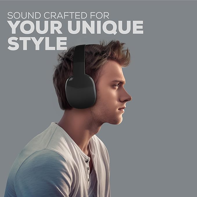 Gabba Goods Wireless Over Ear Bluetooth Headphones with Microphone - Wireless Headset -Noise Reduction - Bluetooth, Wired,Built in Micro SD for Travel, Home, Work TV,PC,Gaming,Cellphone (Black)