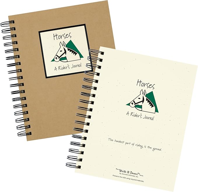 Write it Down series by Journals Unlimited, Guided Journal, Horses, A Rider's Journal, Full-size 7.5"x 9", Kraft Hard Cover, Made in USA