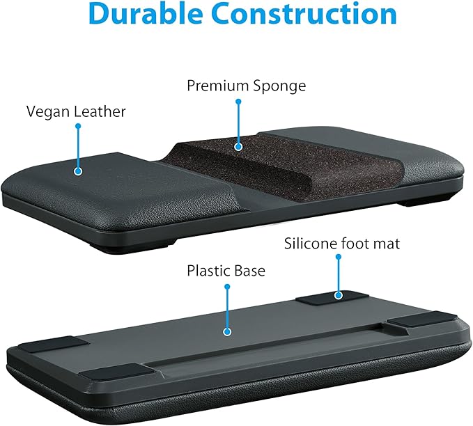 Ergonomic Mouse Pad with Wrist Rest, Leather Comfortable Mousepad, Natural Cork Non-Slip Base Mouse Pads for Desk, Computer, Laptop, Gaming, 11.1 x 9.84 in Home & Office Desk Accessories (Dark Gray)