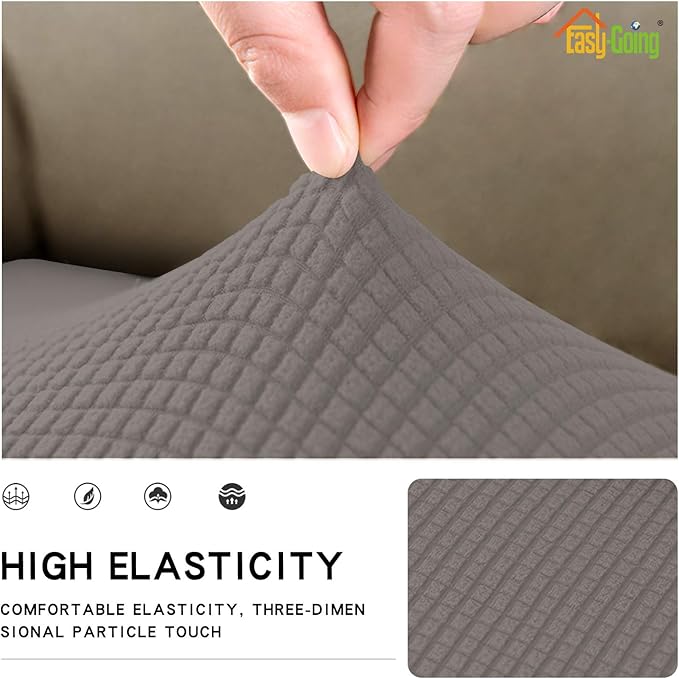 Easy-Going Stretch Cushion Cover Sofa Cushion Furniture Protector Sofa Seat Sofa slipcover Sofa Cover Soft Flexibility with Elastic Bottom(Sofa Cushion, Taupe)