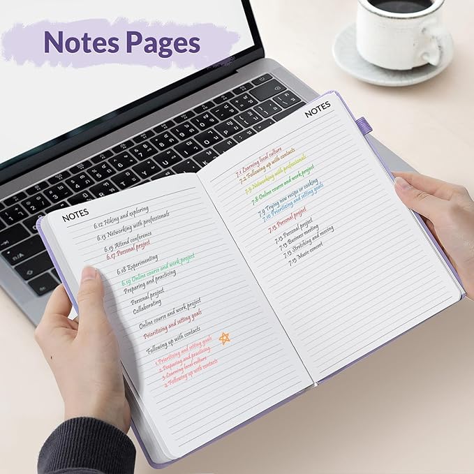 SUNEE 2026 Weekly & Monthly Hardcover Planner 5.5" x 8.3" - 12 Month (January 2026 - December 2026), Small Hardcover Planner, Pocket, Notes, 100 GSM Paper, Purple