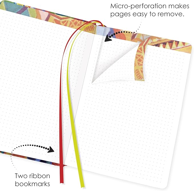 RainCaper Vegan Leather Journal Notebook, 160 Dot-Grid Pages, 5.7 inches x 8 inches, Journal - Delaunay Eiffel Tower