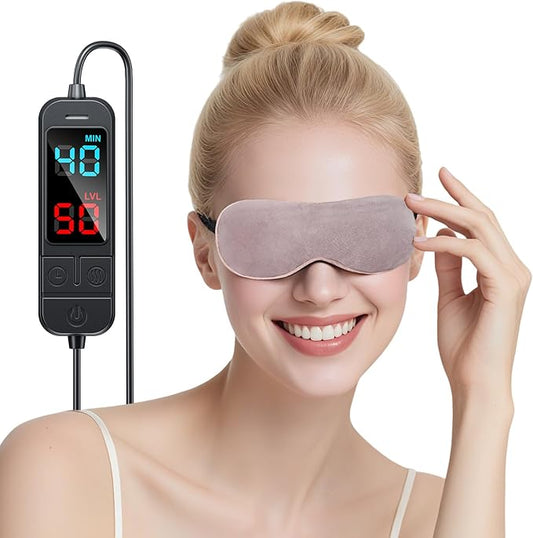 Heated Eye Mask for Dry Eyes, 20-Temp & 5-99 Min Therapy for MGD, Blepharitis Relief, Precision Steam Compress with Flaxseed