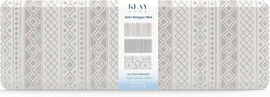 Klay Home Kitchen mats for Floor Anti Fatigue, 3/4" Thick 100% PU Memory Foam Kitchen mat, Padded Kitchen mat, Cushion Kitchen Sink Rug Waterproof Non-Slip Well-Made (Large Runner 20" x 60", Boho)