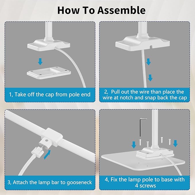 KableRika Desk Lamp Double Light: Bright Led Desk Lights for Home Office - Eye Care Reading Table Lamps with Base - Dimmable Desktop Lighting for Computer Monitor Study Drafting