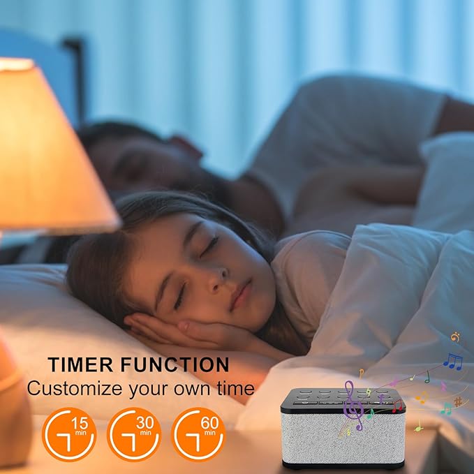LUXSWAY White Noise Machine, Sleep Sound Machine with 10 Natural Soothing Sounds, Volume Control & 3 Timers Setting, Memory Function Sound Machine for Baby Kids Adults & Home Office Travel