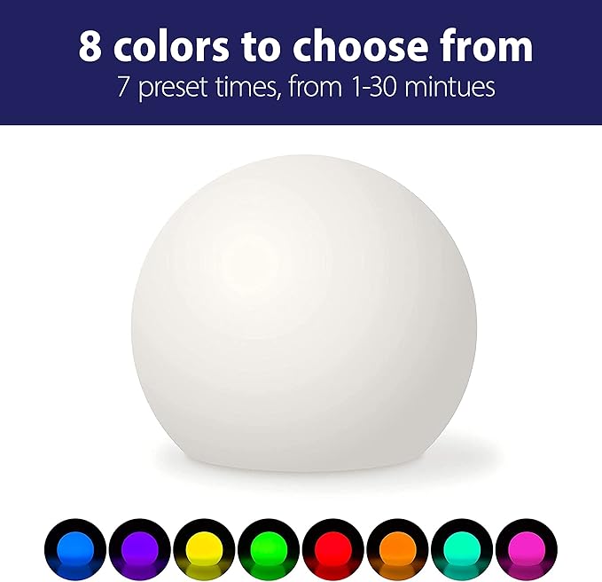 Soft Glow Silent Timer & Color Changing Light for Baby Kids and Teachers, at Home Night Light or Timed Classroom Activities, Portable and Rechargeable