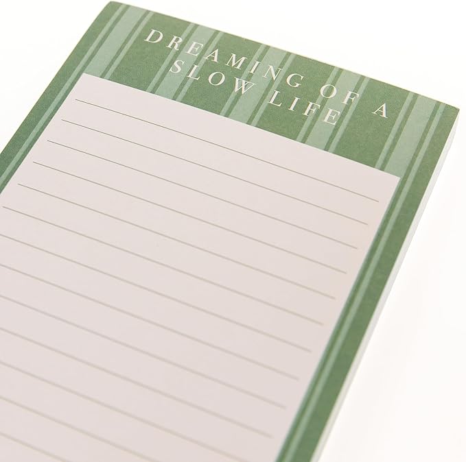 Graphique Cottage Stripe Magnetic Notepad, 100 Tear-Away Sheets for Grocery, Shopping & To-Do Lists, Writing Pad for Fridge, Kitchen, Office