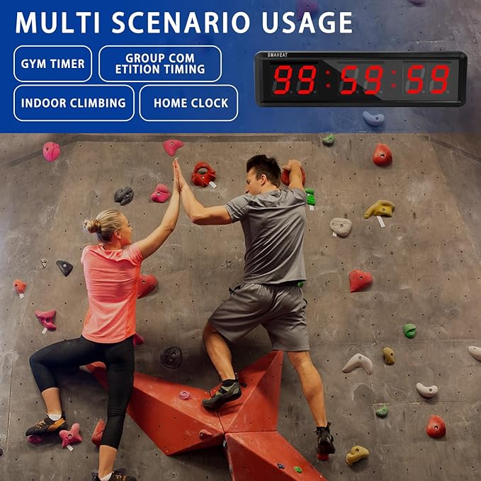 Fitness Timer with Stopwatch Button, Suitable for School/exam/Home Exercise/Gym/Gym SMAHEAT Electronic Fitness Timer (1.8-inch Data PC synchronous Transmission Model)