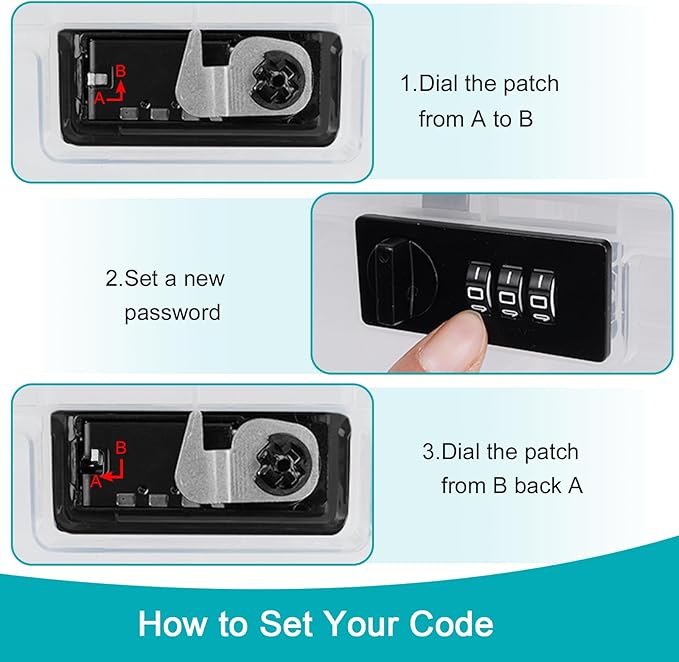 Lalifebuss Combination Lock Boxes for Personal Items, Lockable Storage Box for Office Locker/School/Medicine/Snacks/Phone Jail/Electronic/Home (2 Pack/Black)