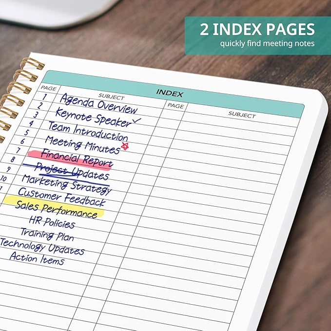 Meeting Notebook for Work Organization, Aesthetic Meeting Minutes Notebook for Work, Event Project Agenda Planner Organizer, Perfect for Office School Business Supplies, 6.9" X 9.7" - Magic Forest