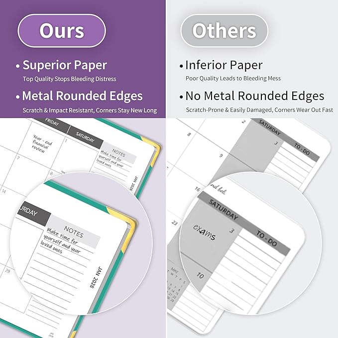 Monthly Planner 2026-2028 Hardcover with Metal Corner 3 Year Calendar 2026-2027-2028 Monthly Calendar Planner 36 Months from Jan 2026-Dec 2028,Large Size 8.5 x 11 Gradient Black for School, Office, Home Planning