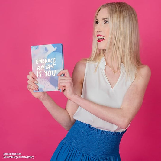 Thimblepress Journal, 256 Lined Pages Notebook, Copper Edge Paper, Flexible Designer Cover with Inspiring Quote, 6x8"