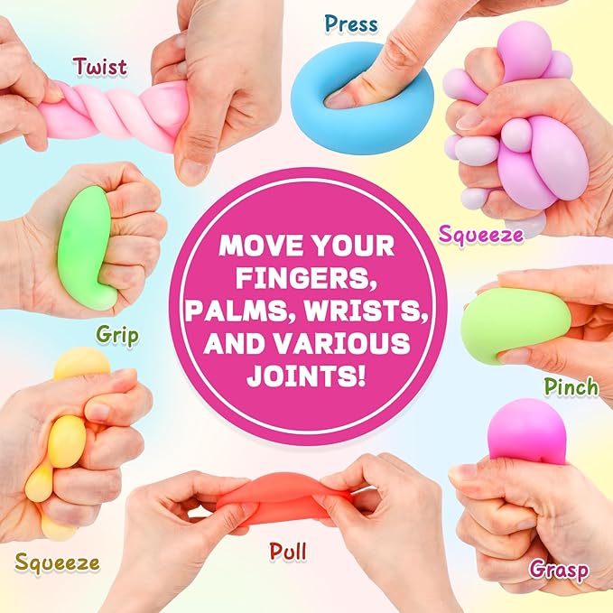 48 Pack Slow Rising Stress Ball,Stress Balls for Kids Adults,Stretchy Fidget Toys for Anxiety Relief,Hand Therapy Sensory Squishy Ball,Squishy Toys,Treasure Prize Box Toys for Kids Classroom