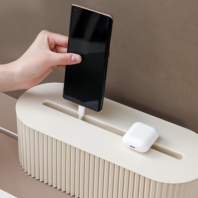 Cord Organizer Box Cable Management Box Power Strip Storage Box for TV, Computer, Laptop