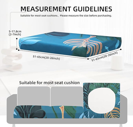 8Pcs Outdoor Cushions Covers Waterproof, Patio Cushion Covers, Stretch Cushion Covers Replacement,Cushion Slipcovers, Furniture Cushion Covers (Cool, 8PCS-Print)