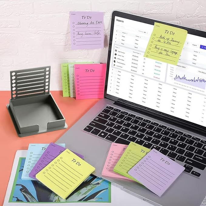 Smarter Sticky Note Kit, Ultimate Sticky Note Holder + 5 Versatile Templates – Organize Notes, 3x3 Sticky Note Holder, Boost Productivity & Master Daily Planning (Black)