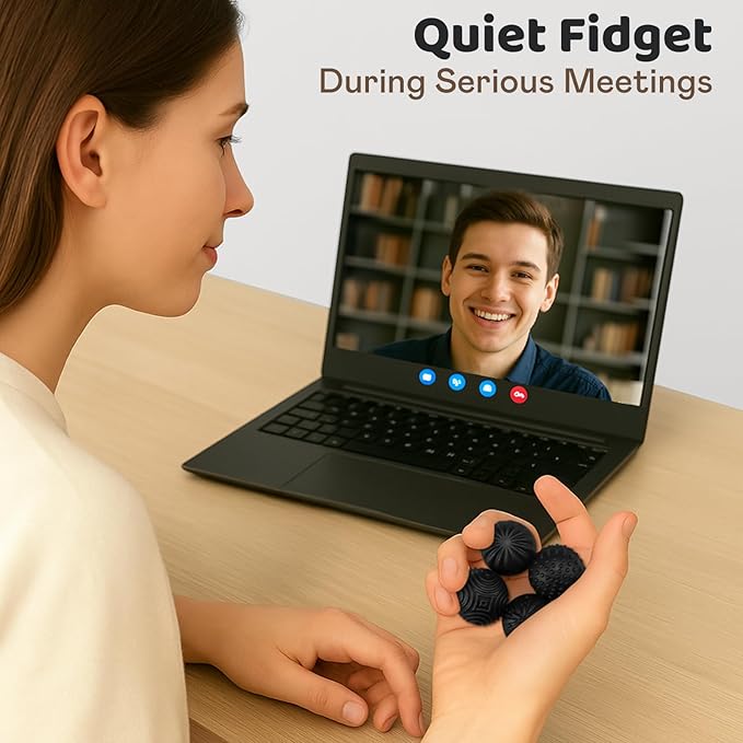 Magnetic Sensory Fidget Balls – 4PC Medium Weighted Textured Silicone Stress Relief Toys for Adults & Teens with ADHD, Autism, Anxiety – Quiet Magnet Fidgets for Desk, Travel, Office & Gifts