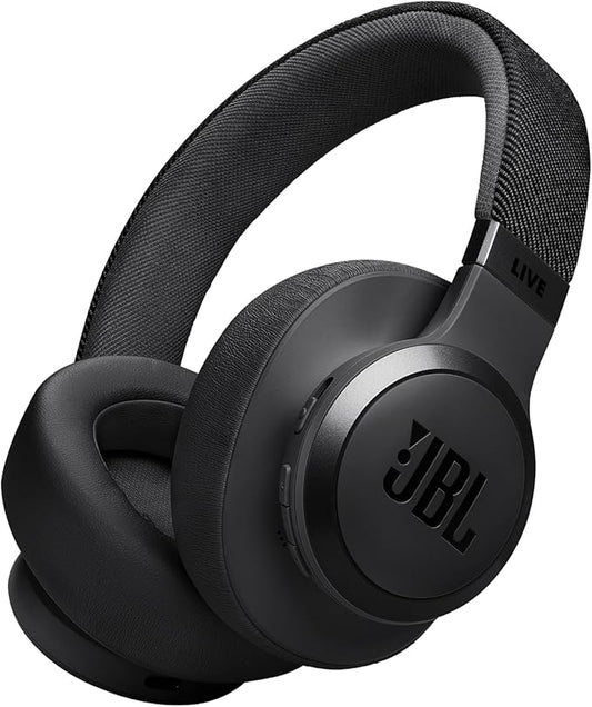 JBL Live 770NC - Wireless Over-Ear Headphones with True Adaptive Noise Cancelling with Smart Ambient, Up to 65 Hours of Battery Life, Comfort-fit Fabric Headband & Carrying Pouch (Black)