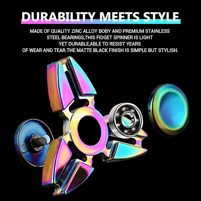 SCIONE Metal Fidget Spinner for Kid Adult, Sensory Hand Fidget Toy 7 Pack-Anxiety Toys Stress Relief Reducer-Party Favors, Gifts for Kids Birthday, Goodie Bag Stuffers, Classroom Prizes