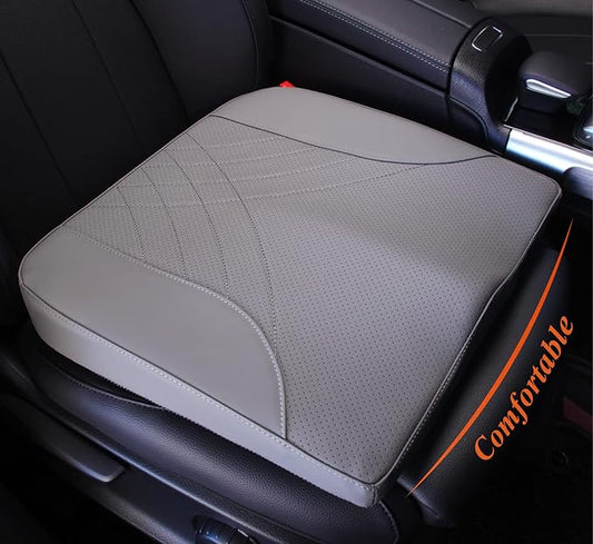 kingphenix Premium Car Seat Cushion, Memory Foam Driver Seat Cushion to Improve Driving View- Coccyx & Lower Back Pain Relief - Seat Cushion for Car, Truck, Office Chair (Gray)