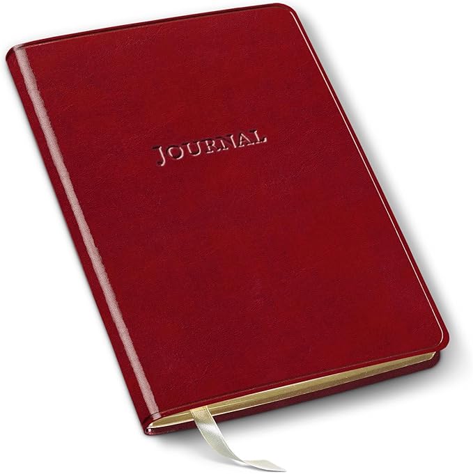 Gallery Leather Journal Notebook - 192 Pages, Softcover, For Men and Women, For Writing, Work & Travel, Handcrafted - Acadia Deep Red - 8 x 5.5, Desk Lined