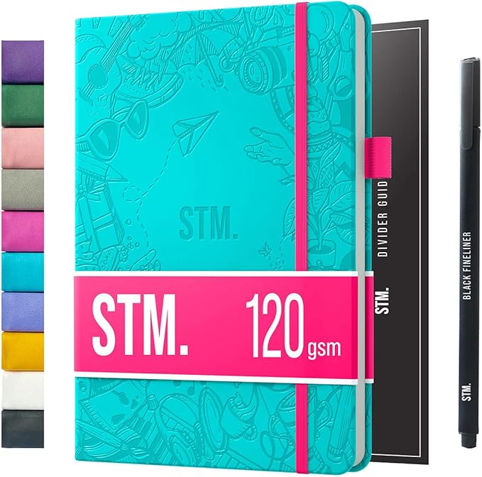 Bullet Dotted Journal Dot Grid Notebook | A5 Daily Journaling Notebooks for Personal Writing, Work, Women | 120gsm Thick Paper, Hard cover, Lay Flat Binding | 5x7 Journals Cuaderno Libretas de apuntes