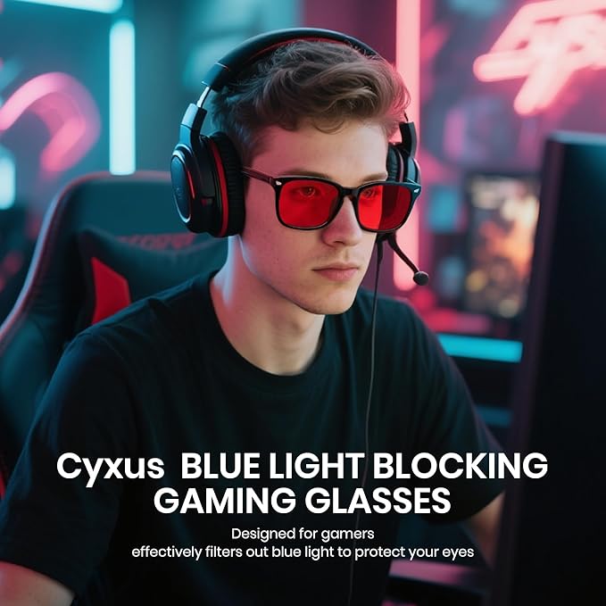 Cyxus Blue Light Glasses for Men Women Reduce Eye Strain UV Blocking for Computer Screen 8082