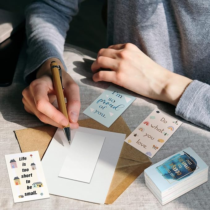 Jinei 300 Inspirational Affirmation Cards Positive Motivational Cards Small Mini Encouragement Quotes for Women Church End of the Year Teacher Gifts(Flower Style)