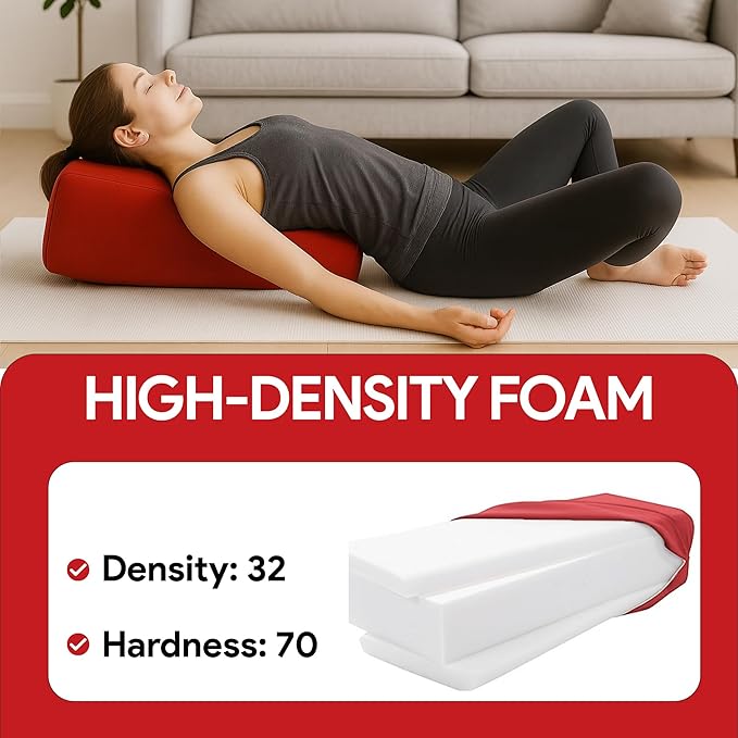 Yoga Bolster Pillow Rectangular Meditation Cushion Cotton