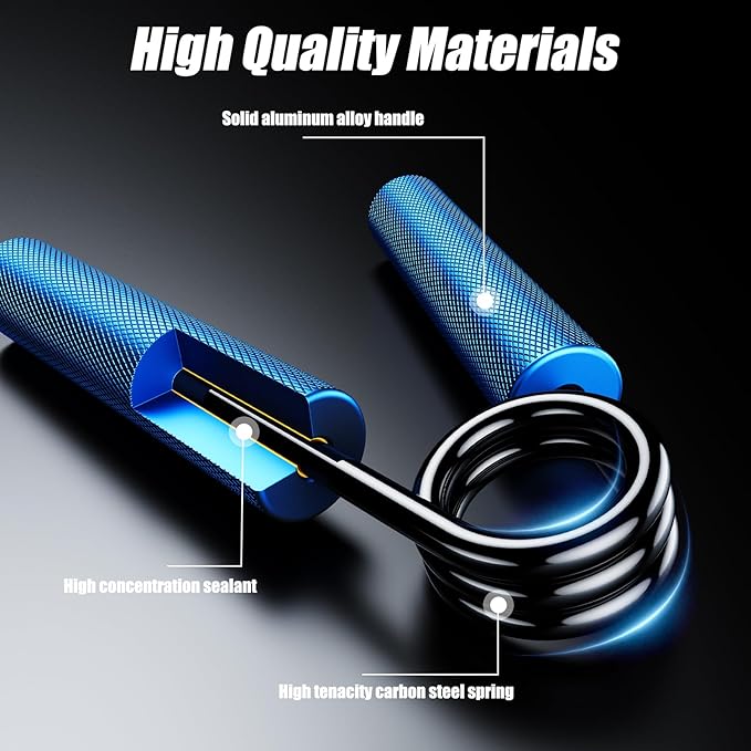 Grip Strength Trainer 4 Pack,50LB-200LB Metal Hand Grip Strengthener,Non-Slip Heavy-Duty Forearm Exerciser,Hand Gripper for Muscle Building and Hand Rehabilitation Exercising