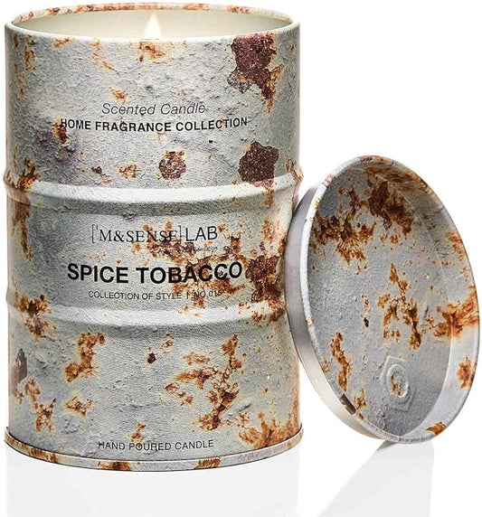 M&SENSE Spice Tobacco Scented Candles Natural Non Toxic, Aromatherapy Candle for Stress Relief Meditation Relaxing, Housewarming Gifts for Women Men, 11.3oz 70 Hour Long Burning